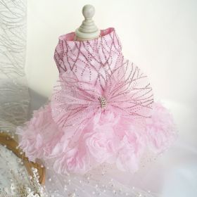 Pet Skirt Dog Clothes Wedding Dress (Option: Pink-XL)